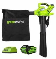 Воздуходувка - пылесос аккумуляторная GreenWorks GD40BV 1хАКБ 6 А.ч и ЗУ